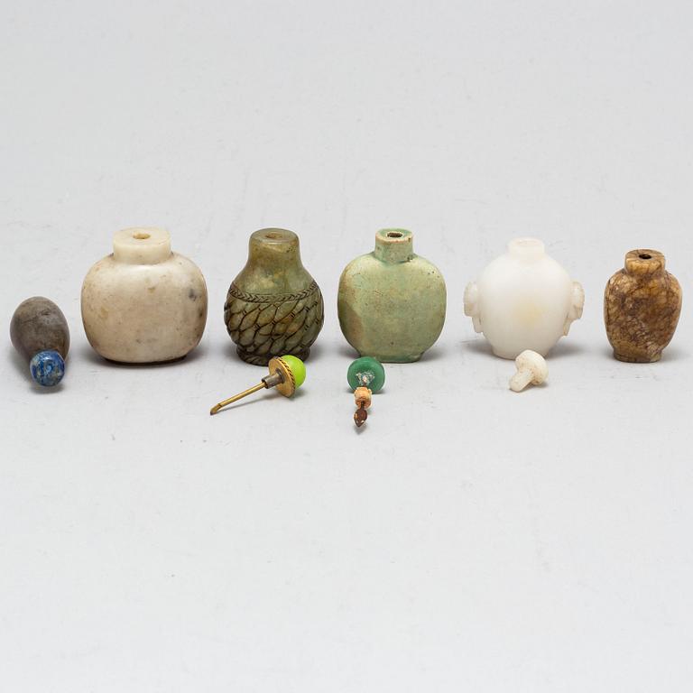 Six Chinese stone sculptures, 20th century.