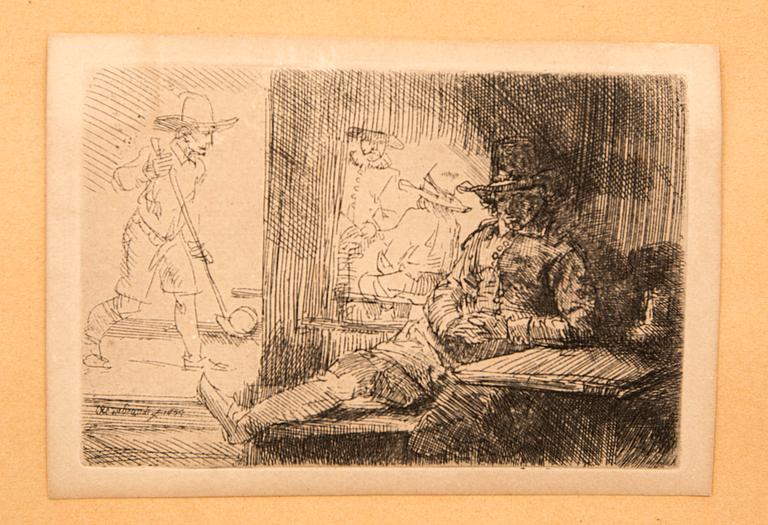 Rembrandt Harmensz van Rijn, The Ringball Player, later removed.
