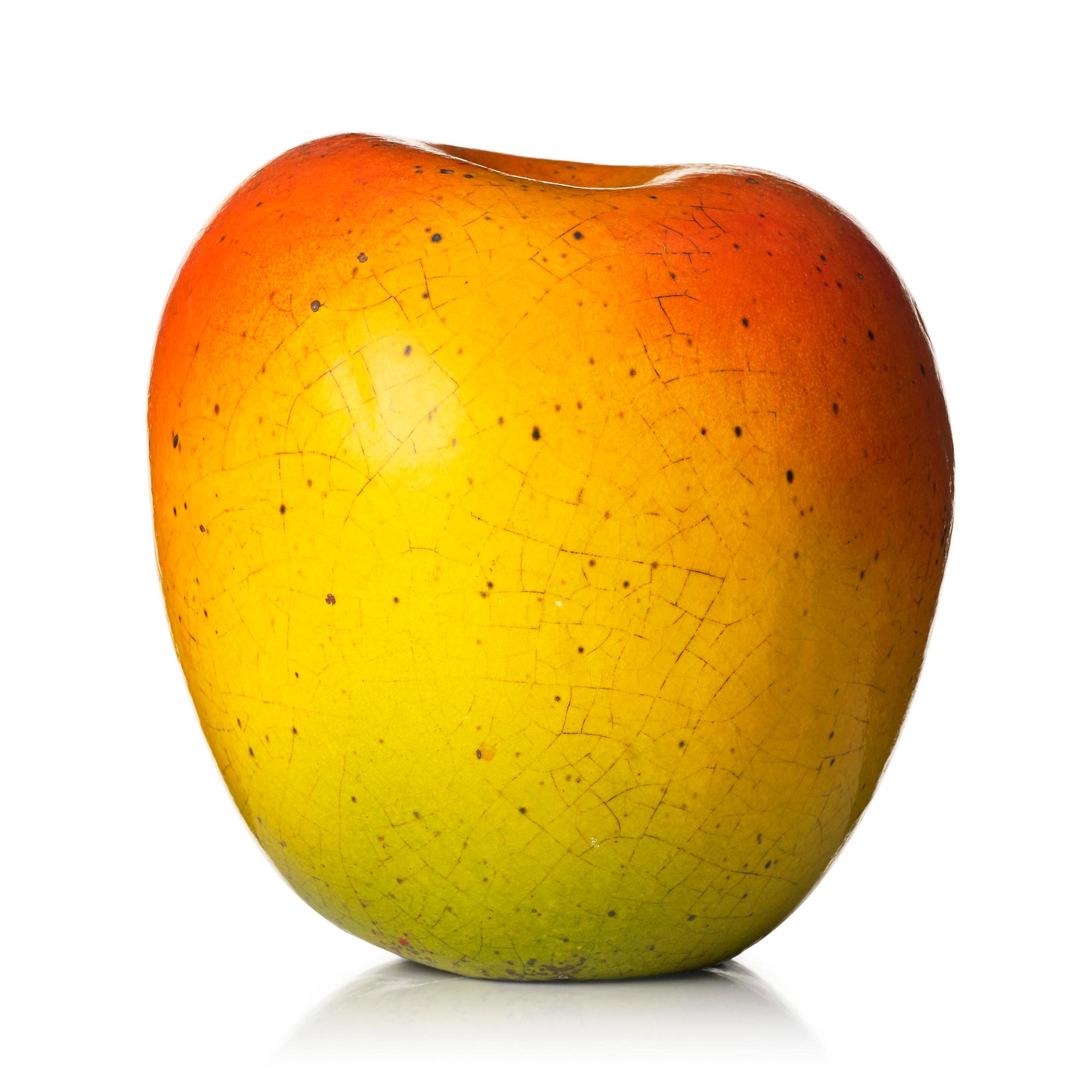 Hans Hedberg, a faience sculpture of an apple, Biot, France.