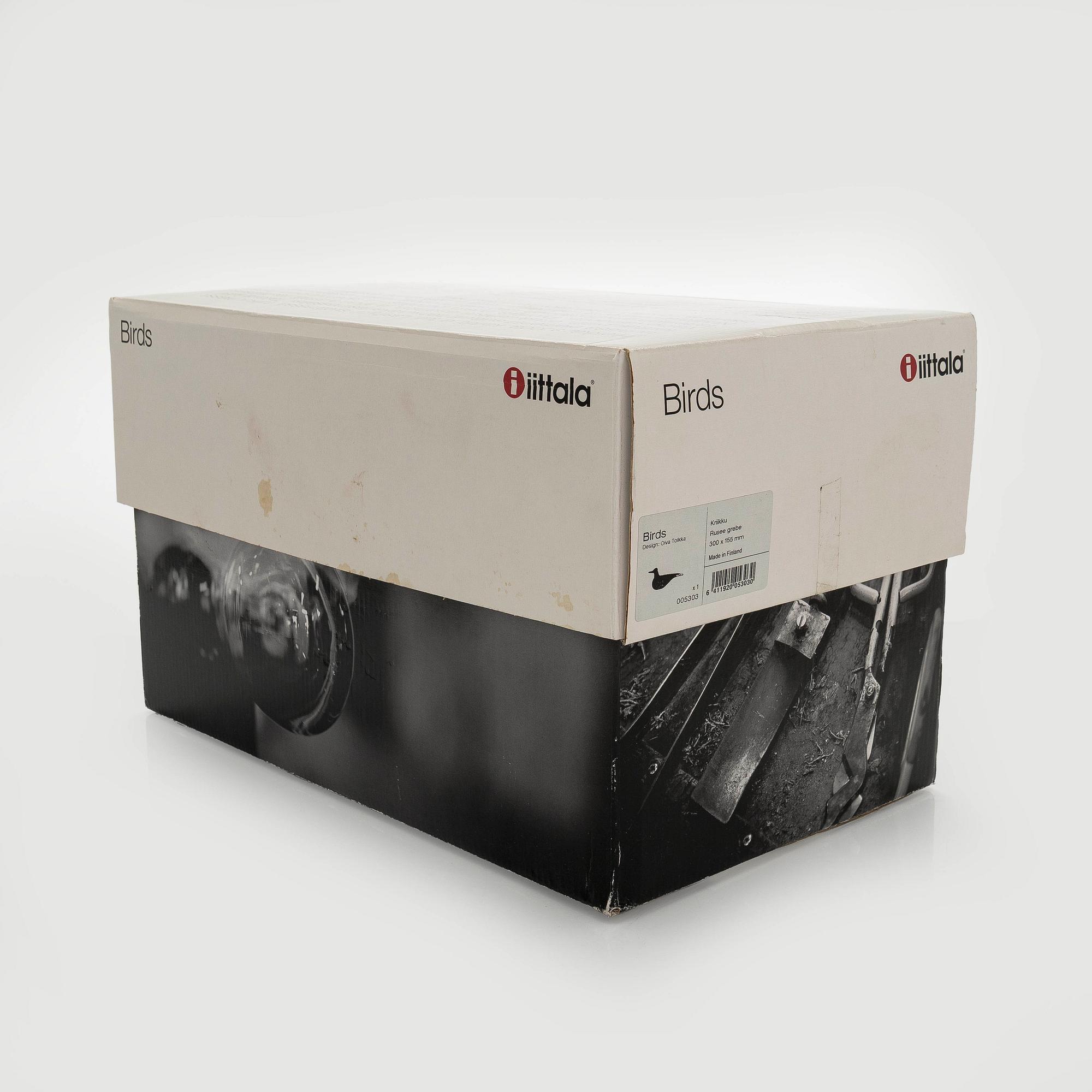 Oiva Toikka, A glass bird, 'Rusee grebe', signed O. Toikka Nuutajärvi.