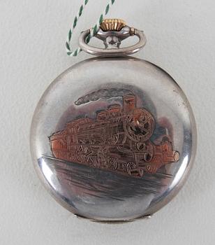 HERRFICKUR, låghaltigt silver, Omega, märkt Palmér, Bollnäs.