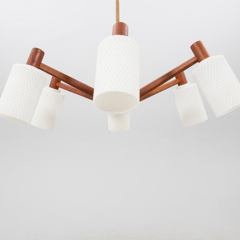 A 1950/60s teak ceiling pendant.