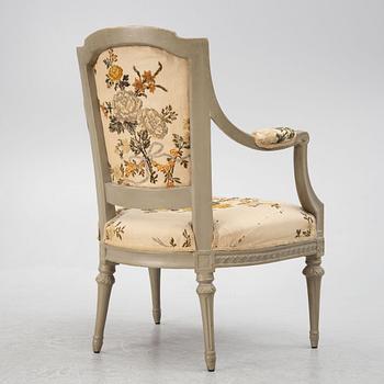 A late Gustavian open-back armchair attributed to Johan Erik Höglander (master in Stockholm 1777-1813).