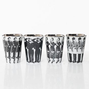 Åsa Lindström, snapsglas 8 st, porslin, Rörstrand, 2000-tal.