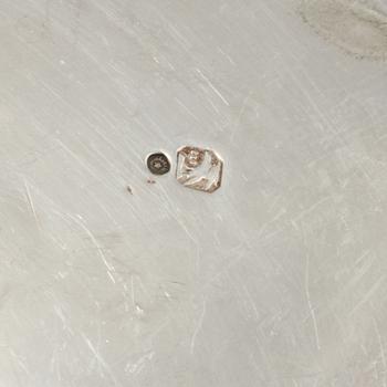 GRÄDDSNIPA samt SOCKERSKÅL, silver, Portugal, 1900-tal. Vikt 235 g.