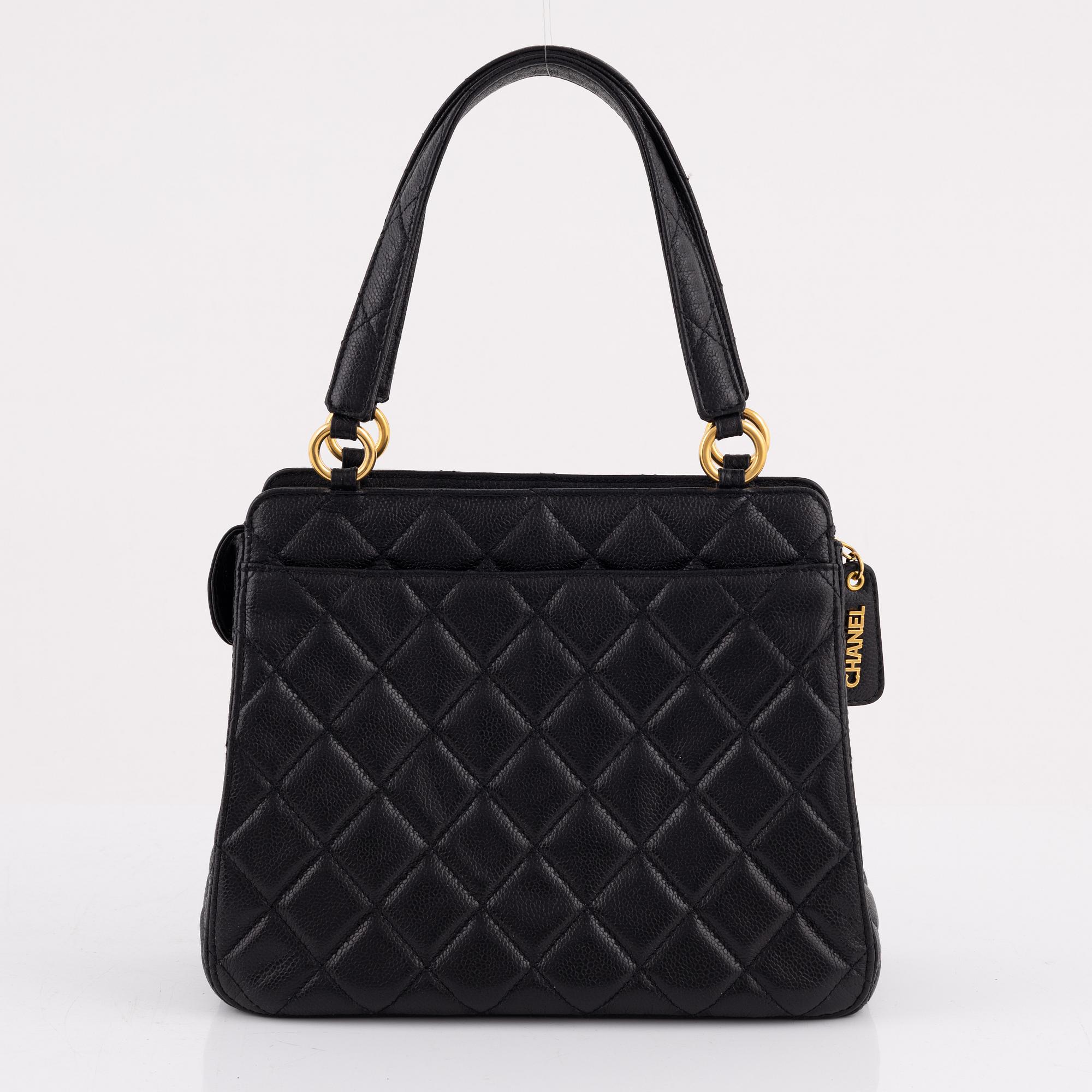 Chanel, a black caviar leather bag, 1997-1999.