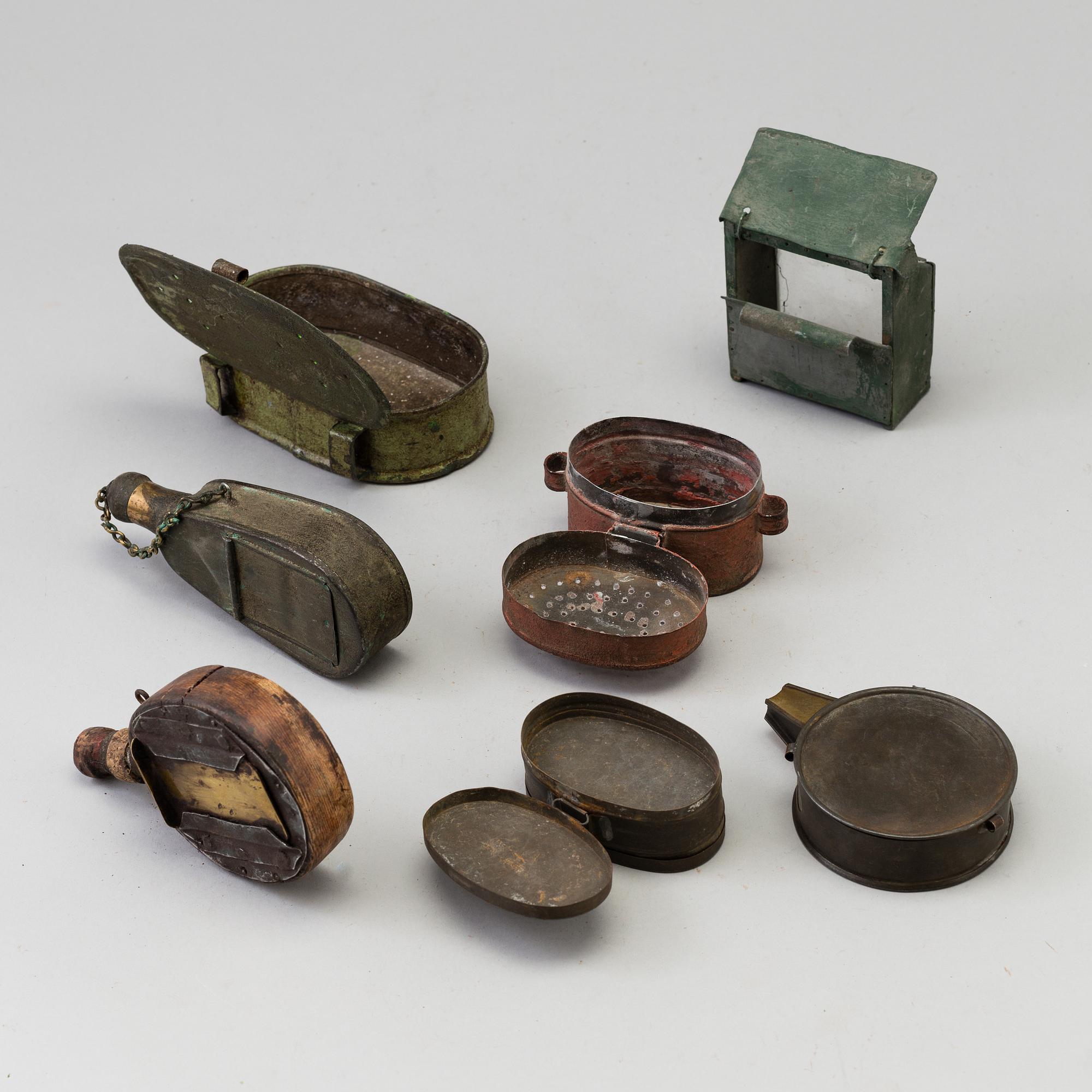 ASKAR FÖR FISKEAGN, 7 st, 1800-/1900-tal.