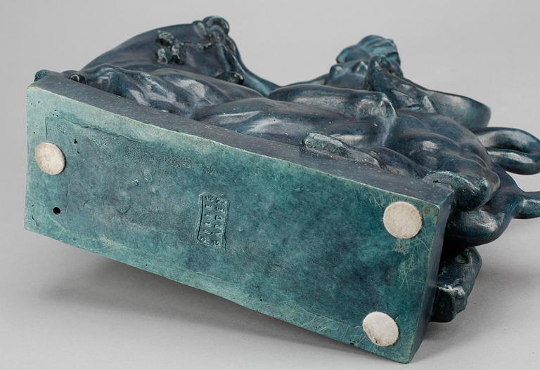 CARL MILLES, efter, skulptur, blåpatinerad brons, Millesgården.