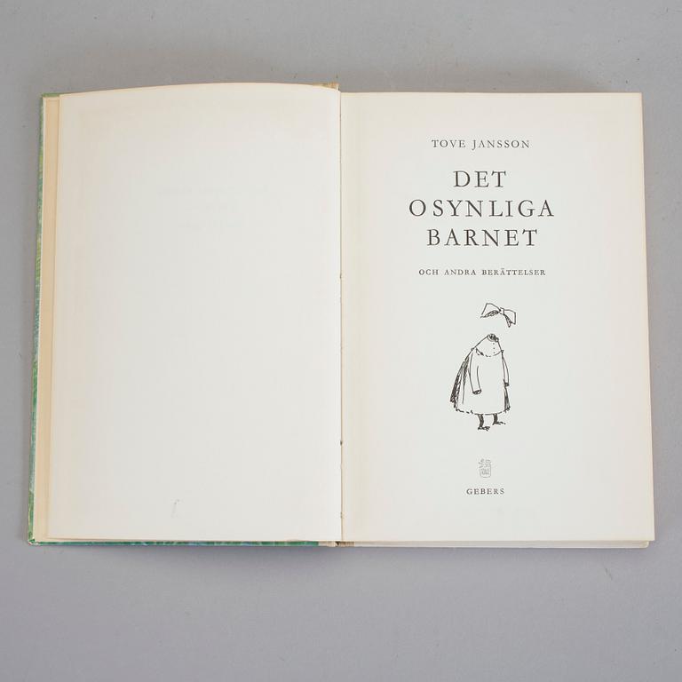 TOVE JANSSON, bok, "Det Osynliga Barnet, och andra berättelser", egenhändigt signerad och med hälsning från Tove Jansson.