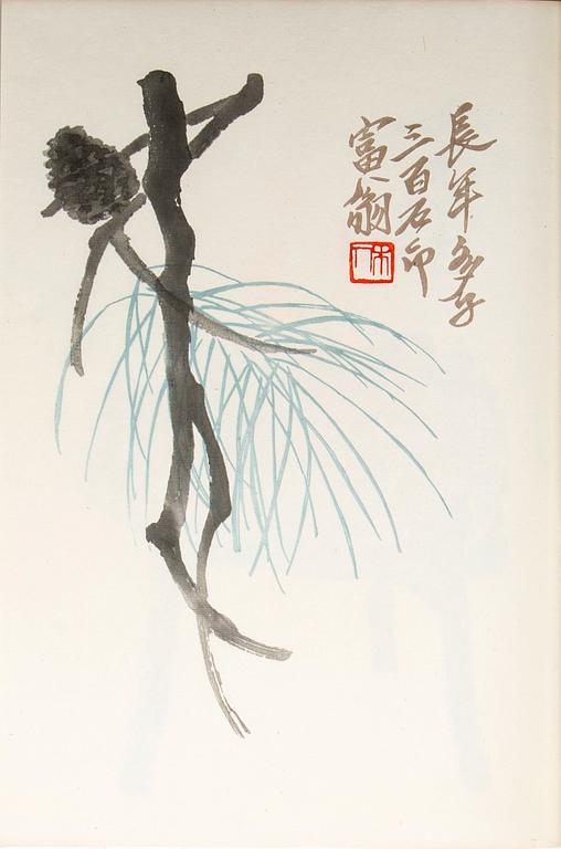 Qi Baishi, an album of woodblock prints, published by Rong Bao Zhai, Beijing, 1951.