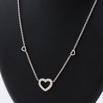 NECKLACE 18K whitegold and brilliant-cut dimaonds 0,42 ct in total TW VVS certficate enclosed.