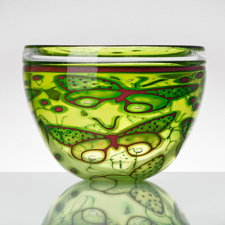 SKÅL, glas, "Benjamini", Hanne Dreutler/Arthur Zirnsack, Åhus. Sign och dat 1994.