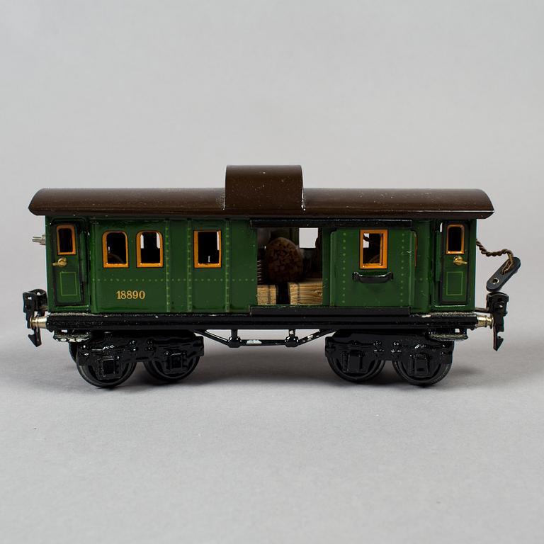 MÄRKLIN, 6 stycken tågvagnar, 0-skalan, Tyskland, 1920/30-tal.