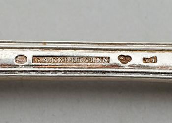 MATSKEDAR, 12 st, silver, Gustaf Adolf Cedergren, Stockholm 1853. Vikt ca 1025 g.