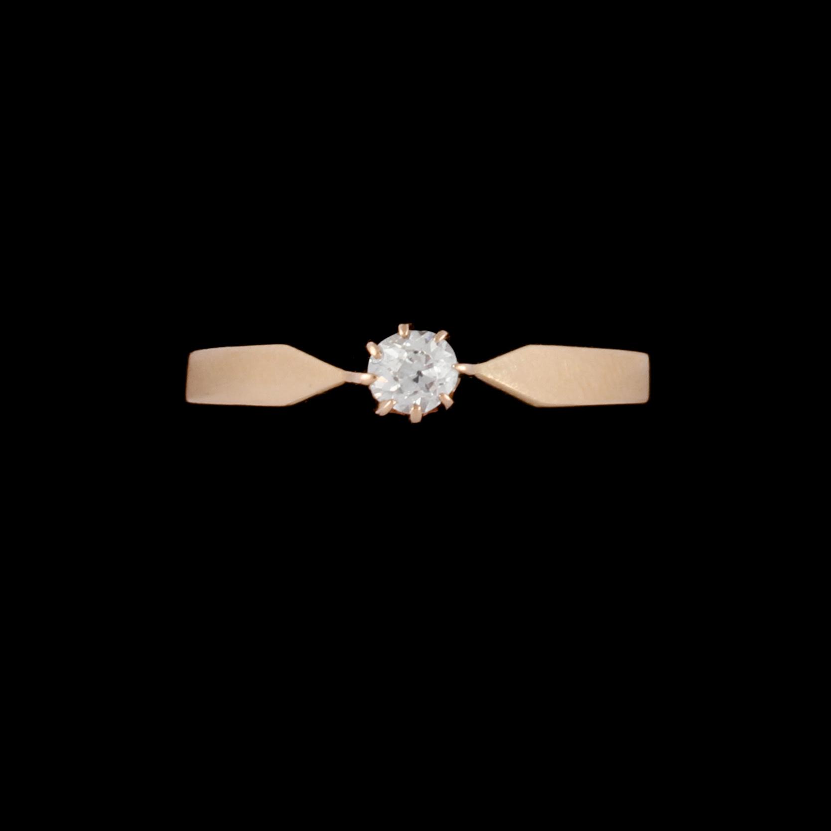 RING, 18k guld med äldre briljantslipad diamant, Hudiksvalls Guldsmedsaffär, Hudiksvall. Vikt 2 g.