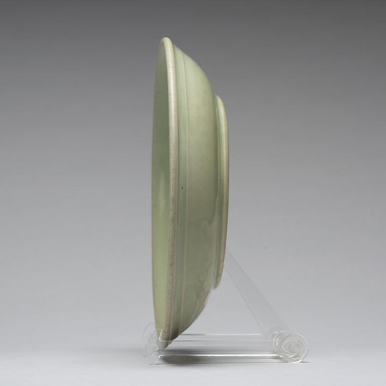 A celadon glazed dish, Ming dynasty (1368-1644).