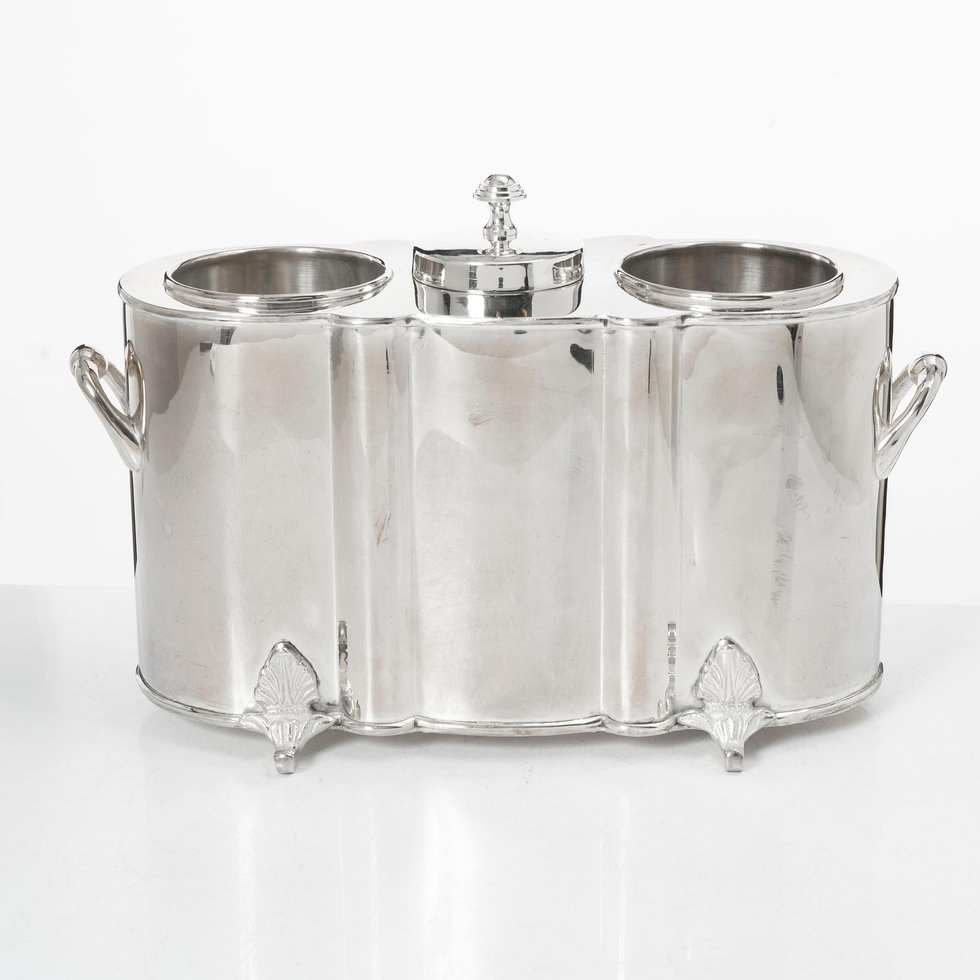 Wine cooler, silver plate, period.