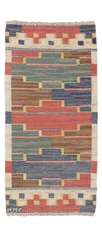 Märta Måås-Fjetterström, matta, "Blå heden", rölakan, ca 130 x 60 cm, signerad MMF.