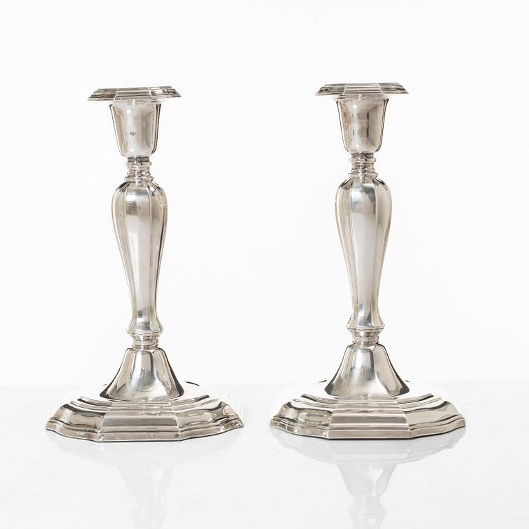 Candelsticks, a pair, silver GAB, Stockholm 1962.