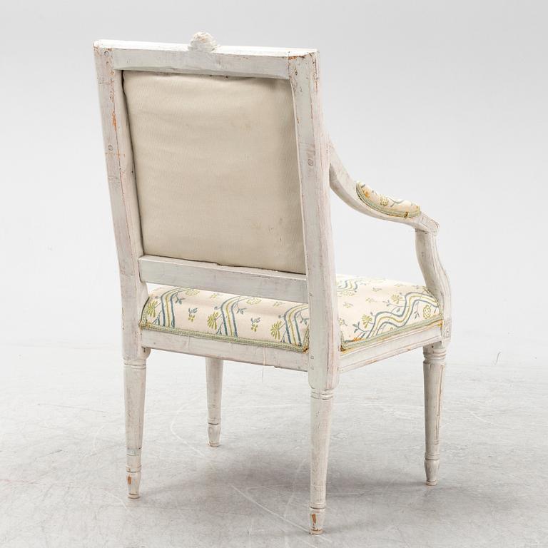 A Gustavian Armchair, late 18th century.