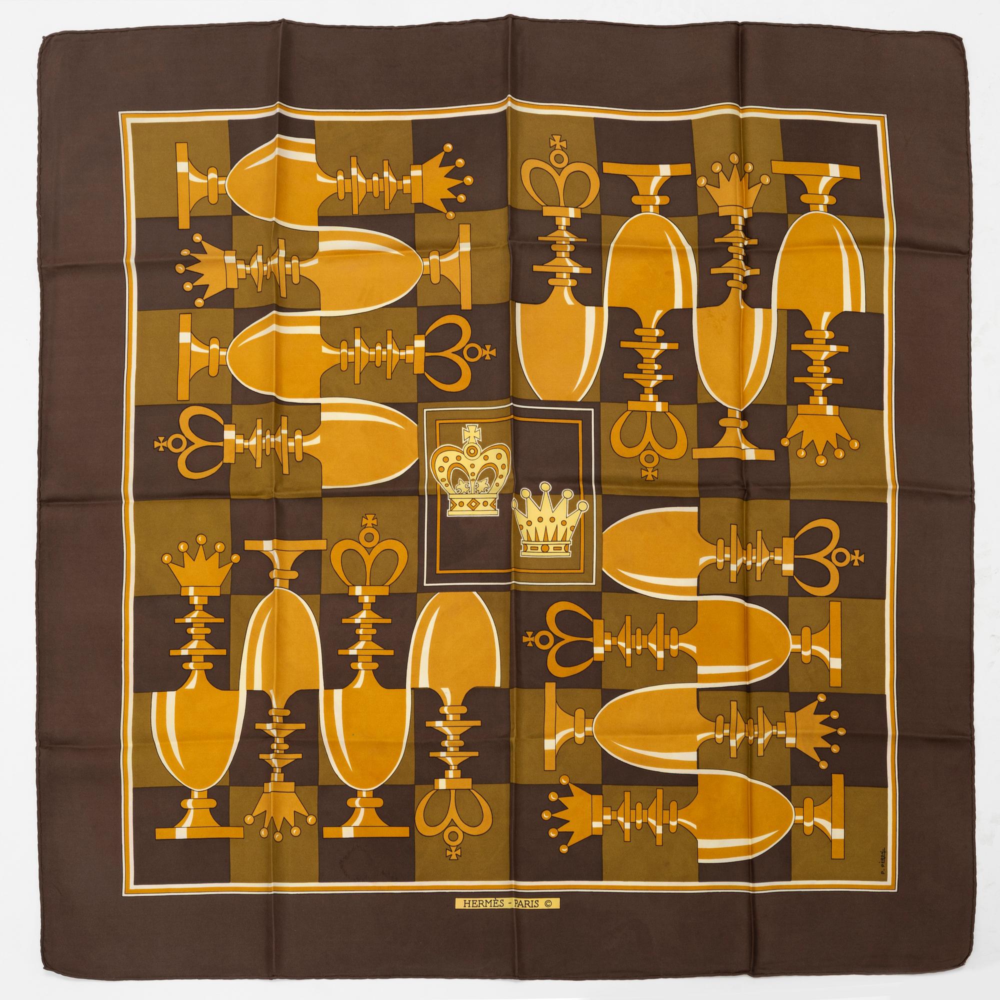 Hermès, scarf, "Chess".