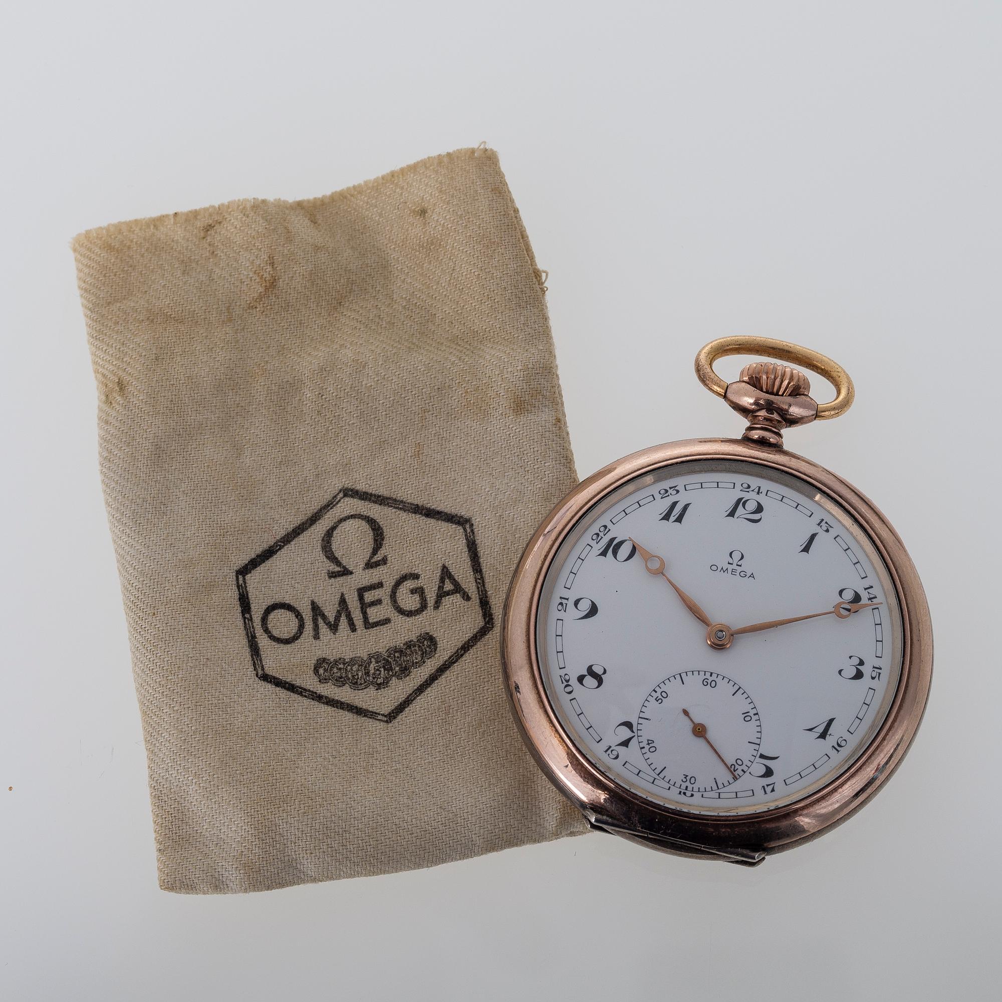 POCKET WATCH, Omega, silver, early 20th century, diameter ca 5 cm.