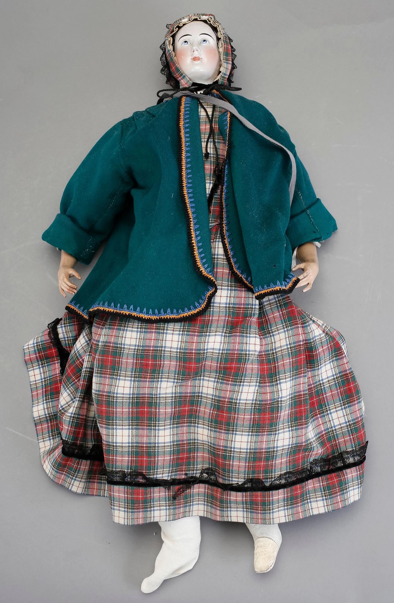 DOCKA, delvis porslin, 1800-talets andra hälft.