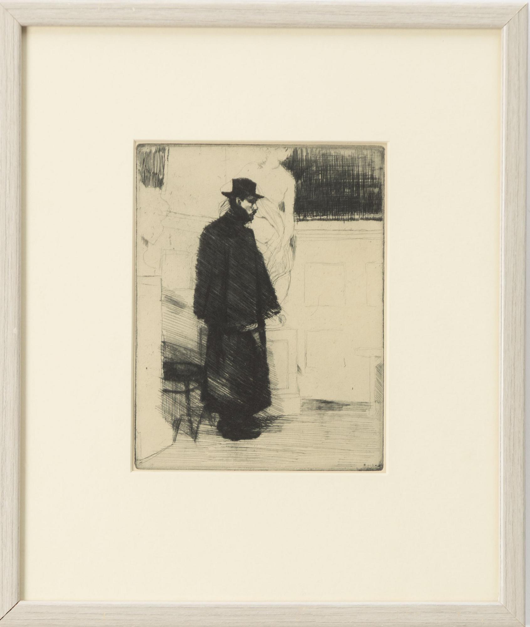 Axel Fridell, "Man i kappa" (Konstnären Arvid Knöppel).