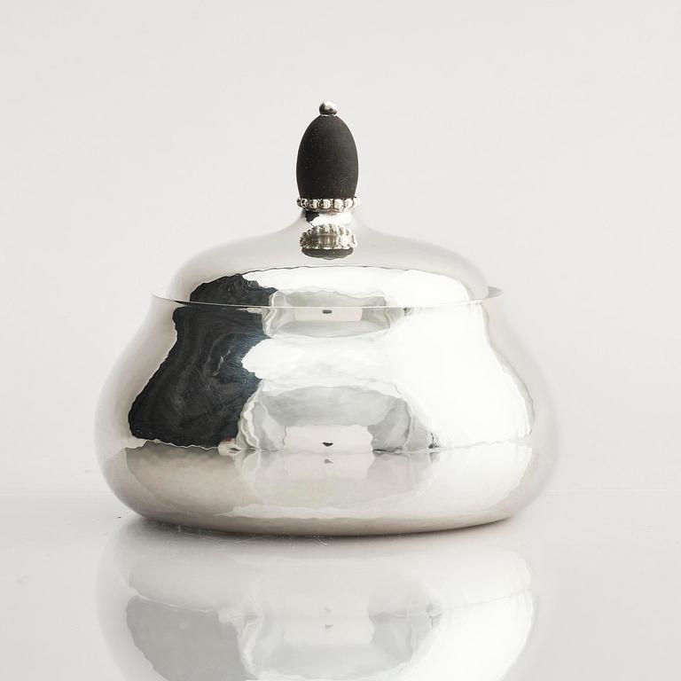 Georg Jensen, a sterling silver three-piece coffee set, Copenhagen, Denmark, after 1945, design no 80B and 80C.