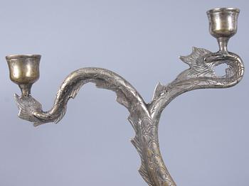 LJUSSTAKE, vitmetall, orientalisk, 1900-tal.