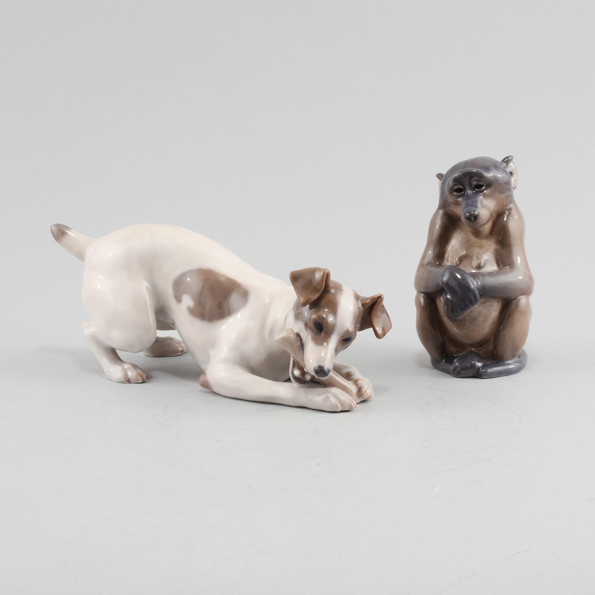 FIGURINER, 2 st, porslin, Royal Copenhagen, Danmark, 1900-talets andra hälft.