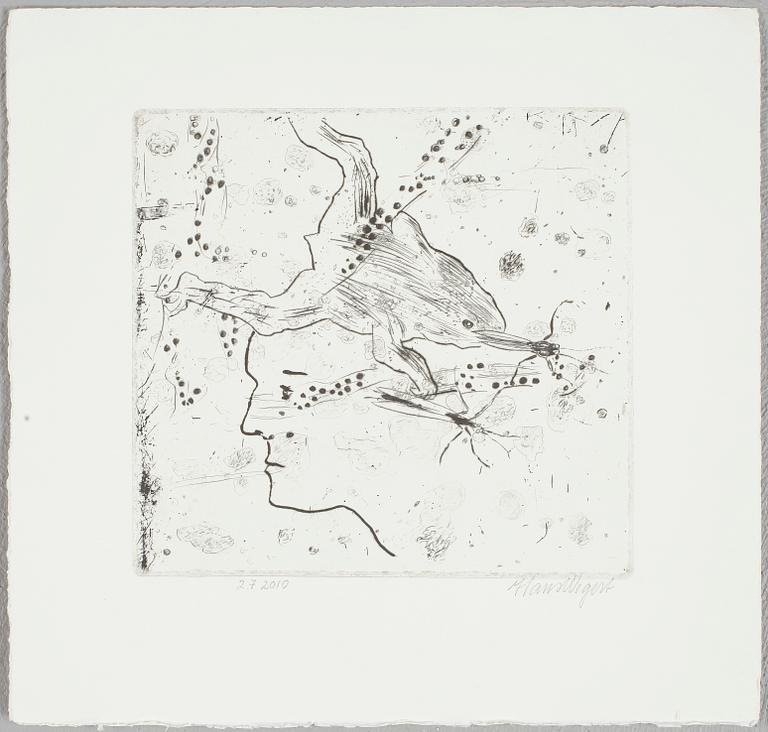 HANS WIGERT, torrnålsetsning, signerad, daterad 2.7 2010.