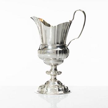 A Berlin silver pitcher, marks of Johann Gottlieb I. Matthes, 1740's.