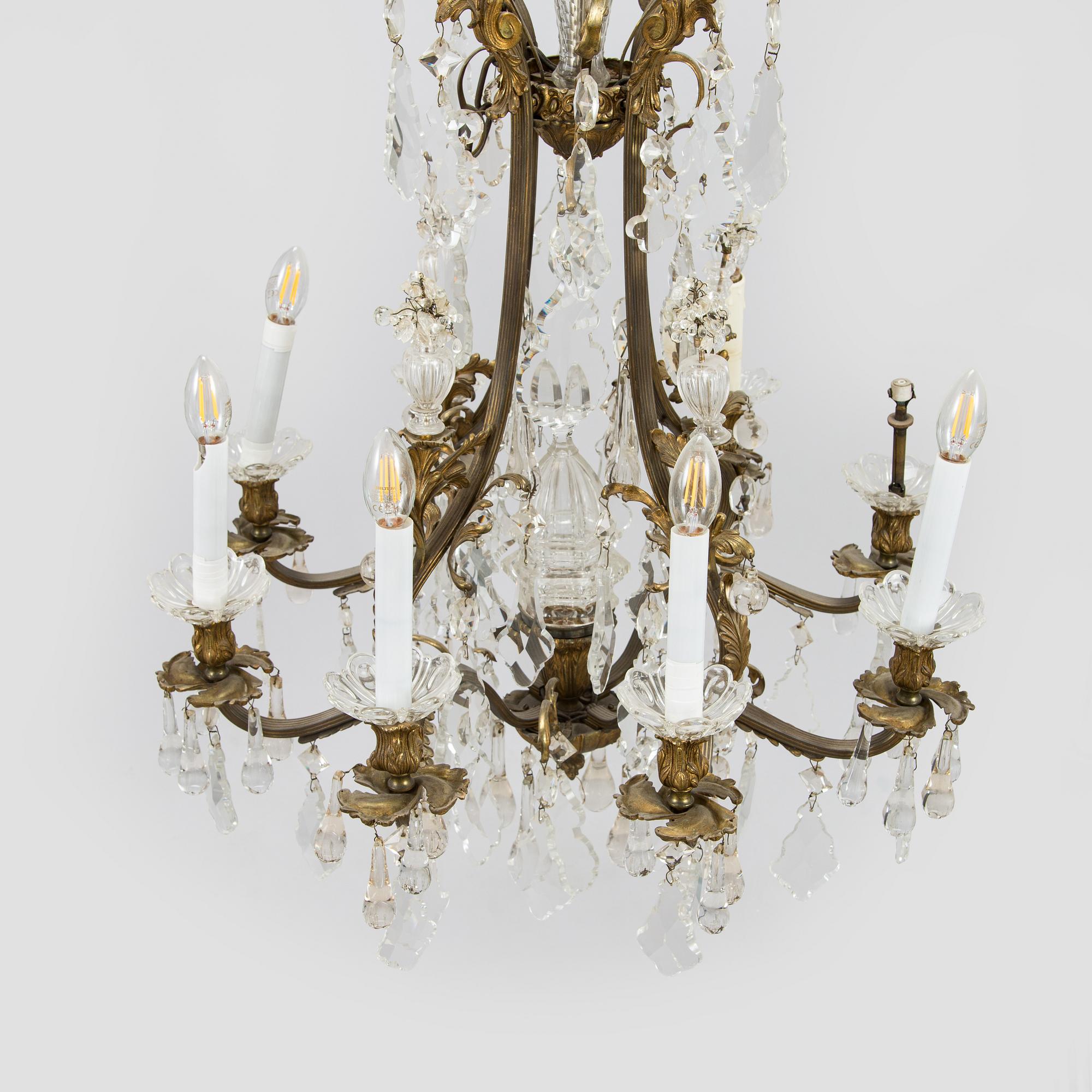 A chandelier, late 19th century.