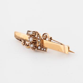 A natural pearl brooch, marked BH, 1903.