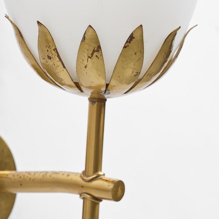 Hans Bergström, a rare pair of wall lamps model "377A", ateljé Lyktan, Åhus, 1940s-50s.