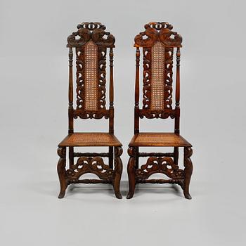 STOLAR, ett par, barockstil, 1900-talets första hälft.