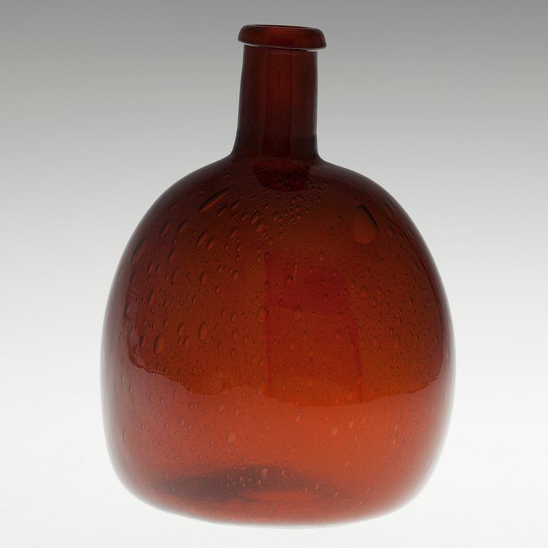 FLASKA, glas, signerad Kaj Franck Nuutajärvi Notsjö. 1960-70-tal.