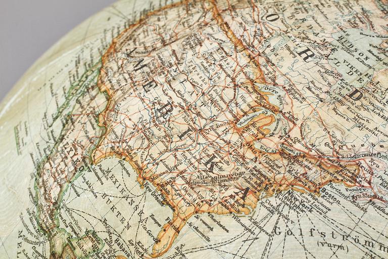 JORDGLOB, D:r H.Fischer för Wagner & Debes, Leipzig, 1900-talets första hälft.