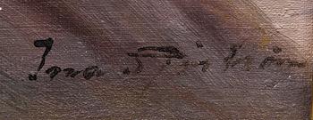 INA SJÖSTRÖM, öljy levylle, signeerattu.