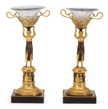 723. A pair of Austrian Empire early 19th century centre pieces.