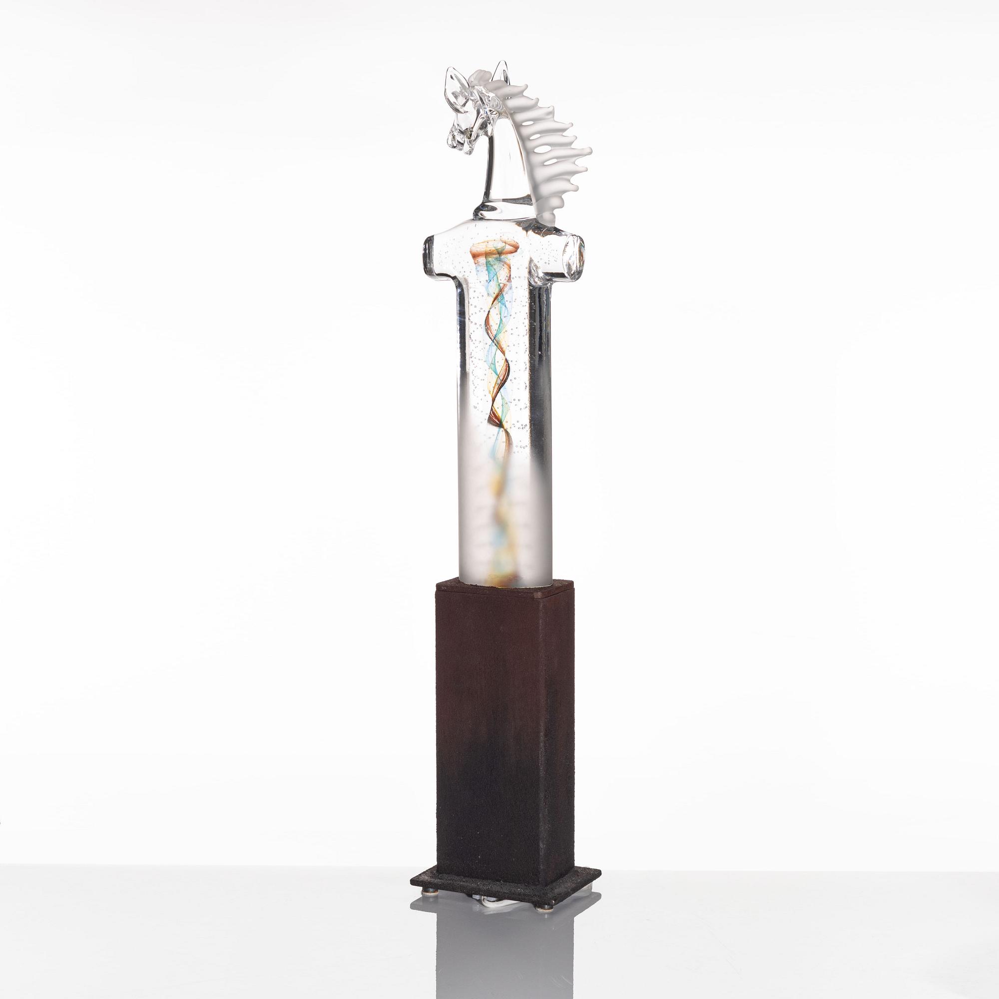 Kjell Engman, a glass sculpture of a horse, Kosta Boda Unique.
