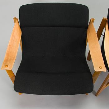 Antti Nurmesniemi, fåtöljer, ett par, modell 418, för Artek, 1950-tal.