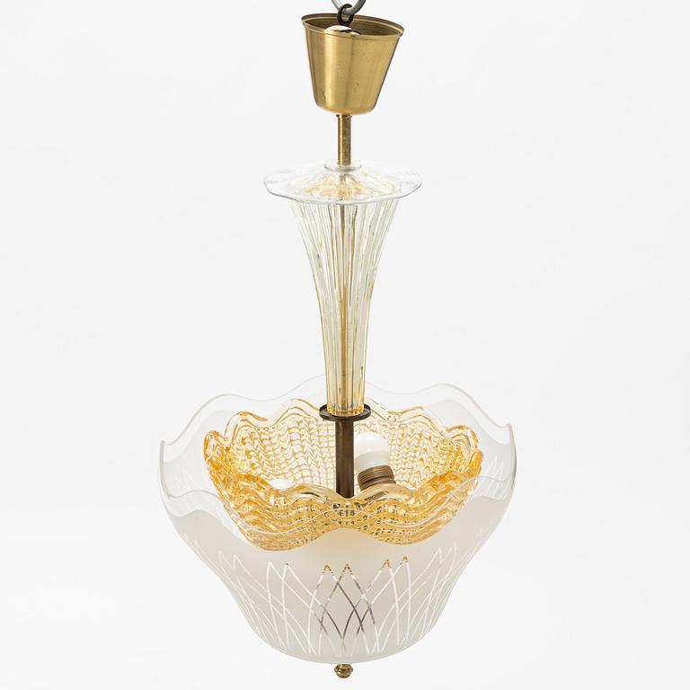 Taklampa, Orrefors, 1900-talets mitt.