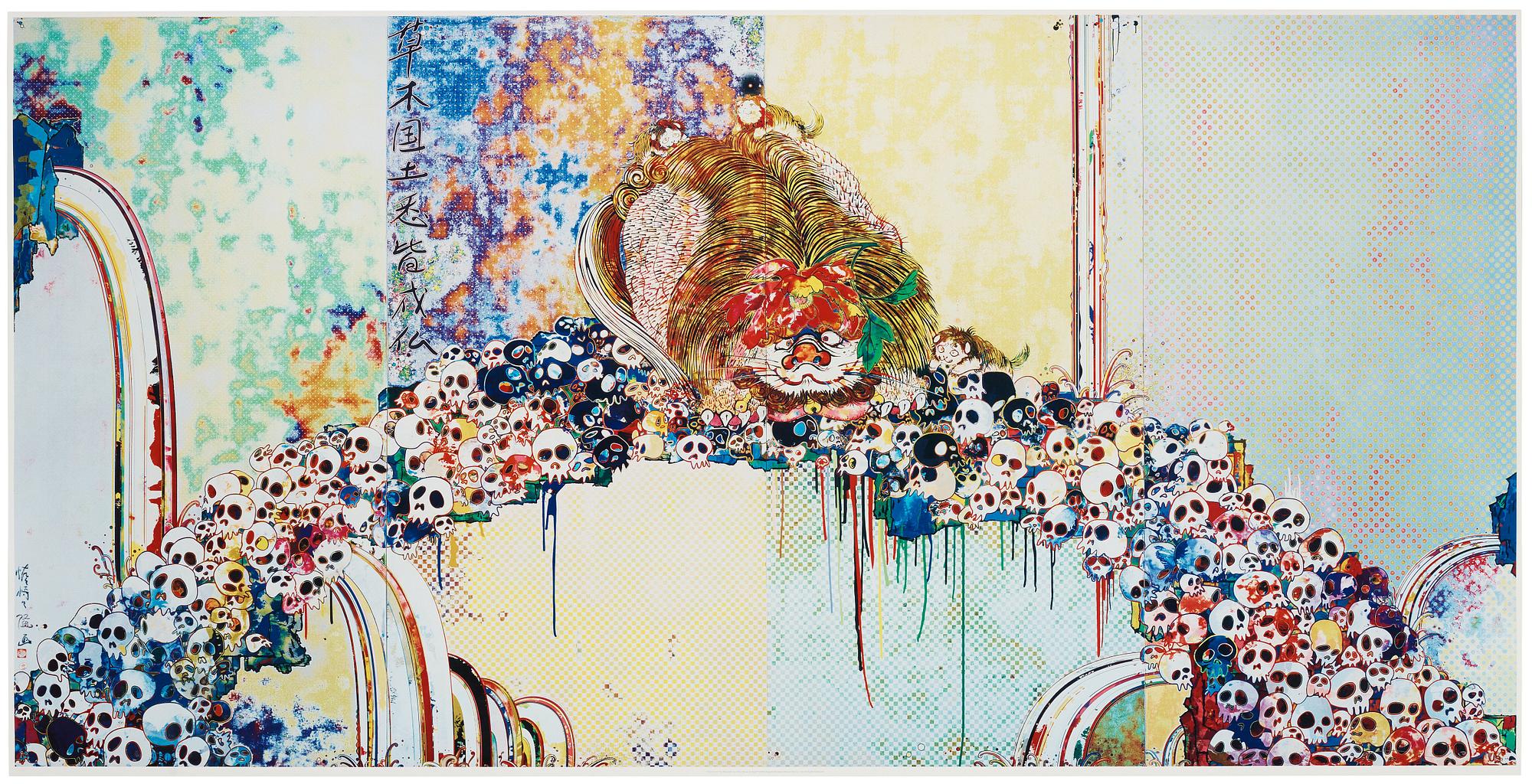 Takashi Murakami, "A picture of the Blessed Lion who stares at Death".