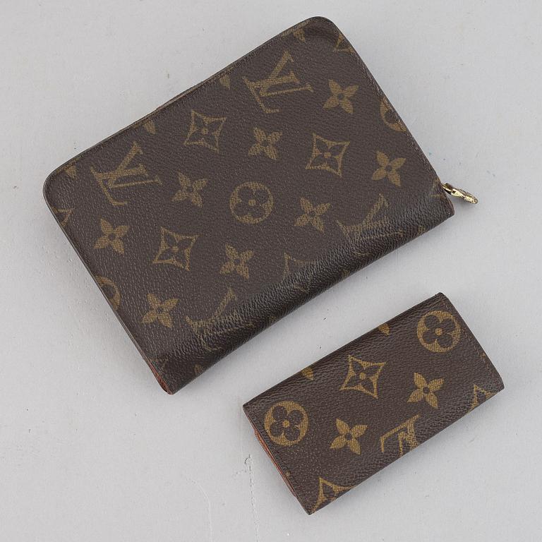 Louis Vuitton, a monogram canvas wallet and a key holder.