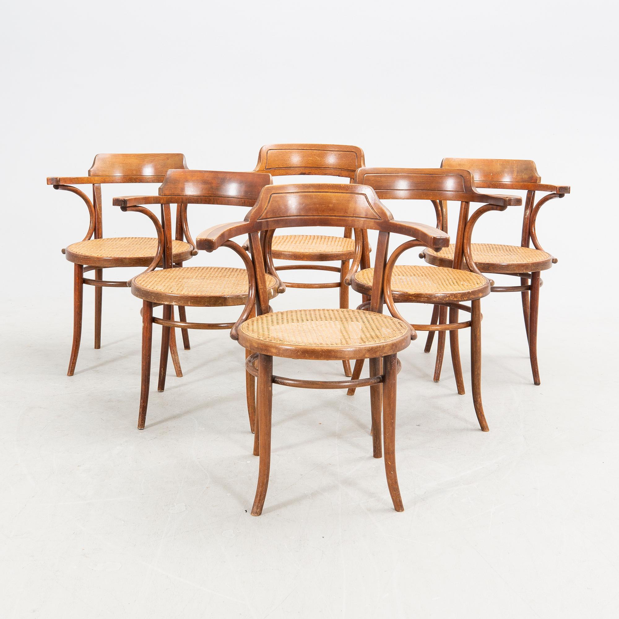 Karmstolar 6 st Ligna och Thonet 1900-talets början.