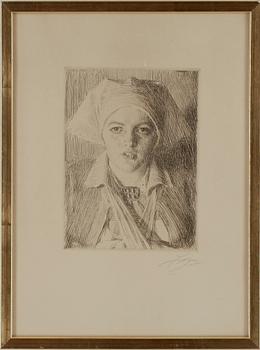 ANDERS ZORN, Etsning, signerad.