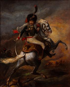 Jean-Louis-André-Théodore Géricault, copy after, " Officier de chasseurs à cheval de la garde impériale chargeant".