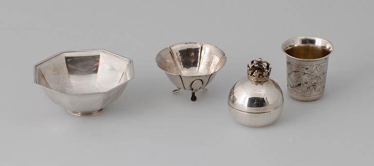 PARTI SILVER, 4 delar. Bla Löfman, Mema, Uppsala 1988 samt BÄGARE, Ryssland, 1800-tal.
